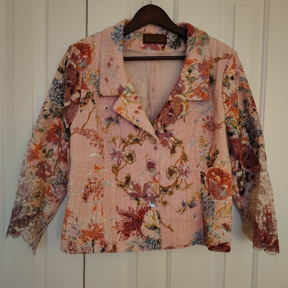 Vintage Renato Nucci Floral Brocade Pink Jacket